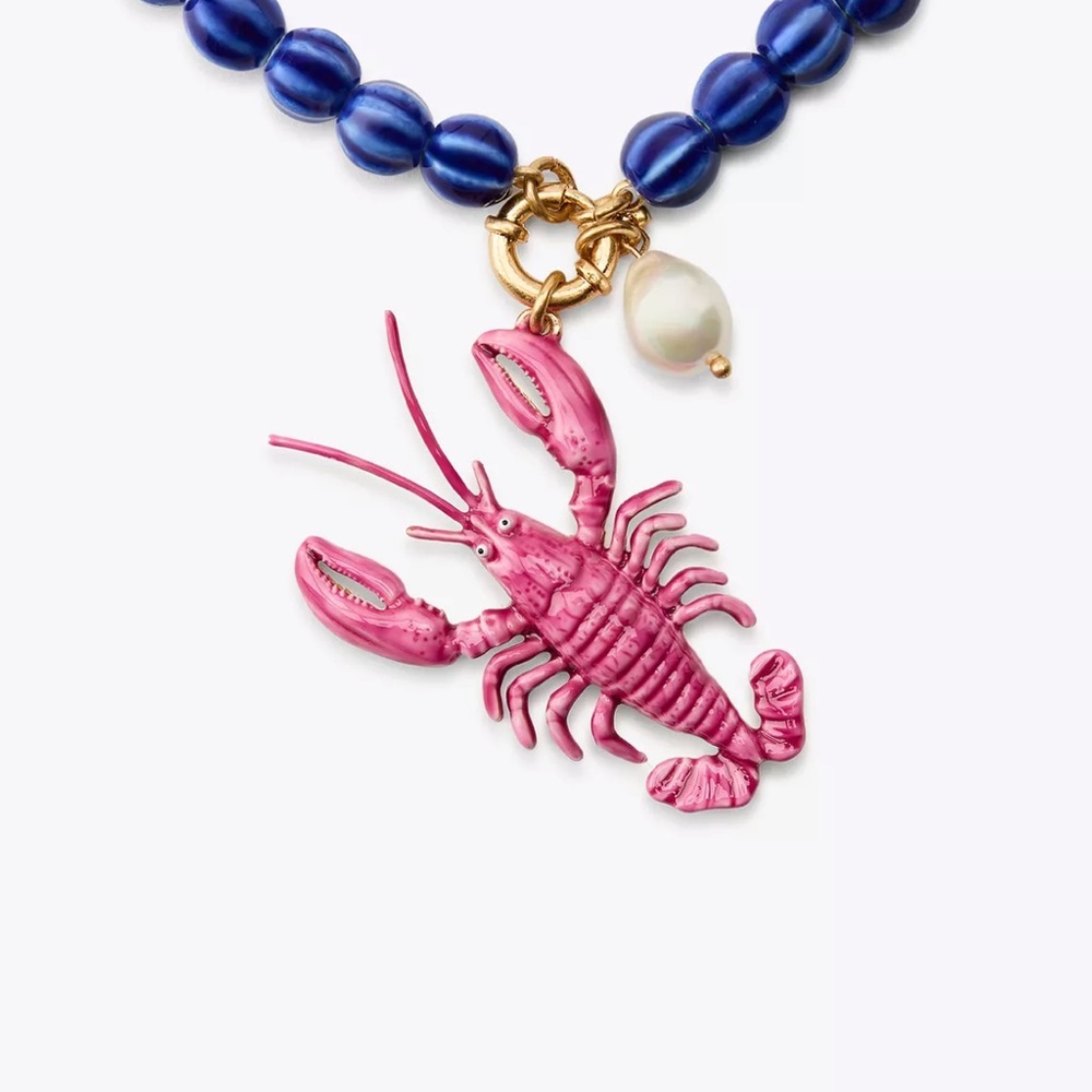 *NEW* ZARA BEADED LOBSTER PENDANT NECKLACE - Picture 2 of 7